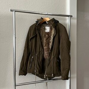 Zara military jacket, olive green, size small
